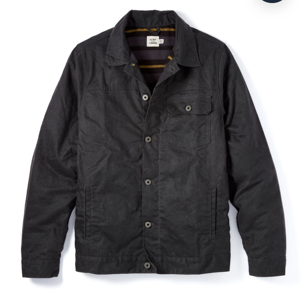 Flannel-Lined Waxed Trucker Jacket